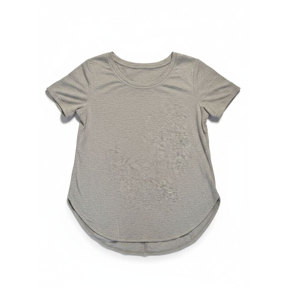 Matty M Tunic Top M Medium Heather Gray Scoop Neck Short Sleeve Soft Knit Blouse